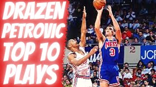 DRAZEN PETROVIC TOP 10 PLAYS OF CAREER [upl. by Nanyt]