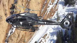 Airbus Helicopters H130 EC130T2 landing amp takeoff at Courchevel altiport [upl. by Riaj807]