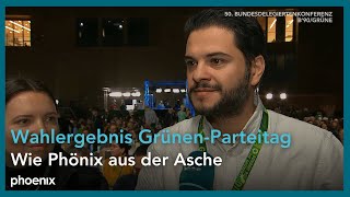 GrünenParteitag Delegierten Hallass Akin und Kamm zum Wahlergebnis der Vorstandswahl B90Grüne [upl. by Hanfurd]