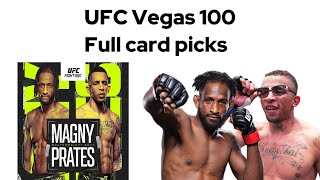 Neil Magny is cooked…UFC Vegas 100 Magny vs Prates Full card Predictions and Breakdown [upl. by Nnylyrehc813]