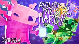 MINECRAFT AXOLOTL RAP  quotAxolotls Party Hardquot  Animated Music Video VERSION A [upl. by Sykleb]