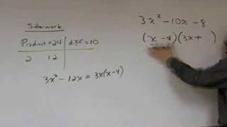 Easy Trinomial Factoring  Pt 6  Leading Coeff not 1Short [upl. by Gona]