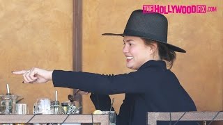 Chrissy Teigen Has Lunch With Her Mother At Il Pastaio Restaurant In Beverly Hills 5317 [upl. by Nnyledam]