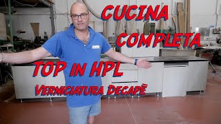 Costruzione di una cucina completa con top in HPL Antine in legno laccate a poro aperto e decapate [upl. by Babb]