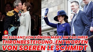 Die Eleganz von Königin Mary am Tag ihrer Thronbesteigung entworfen von Soeren Le Schmidt [upl. by Esahc73]