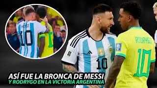 Así FUE la BRONCA de MESSI con RODRYGO en la VICTORIA de ARGENTINA en el MARACANÁ [upl. by Margret]