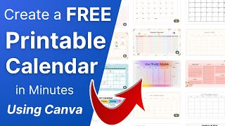 TUTORIAL Create a FREE Printable Calendar in Minutes Using Canva 1800 Templates [upl. by Zanahs]