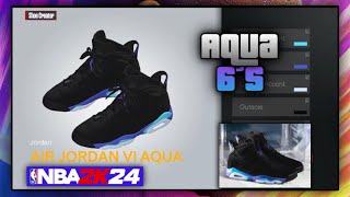 NBA 2K24 Shoe Creator  Air Jordan 6 “Aqua” [upl. by Gilboa]