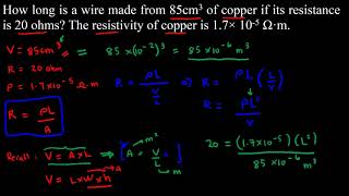 Sample Problem on Resistivity [upl. by Tsnre145]