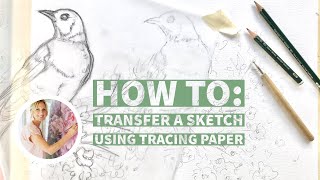 HOW TO transfer a sketch using tracing paper [upl. by Yelkao346]