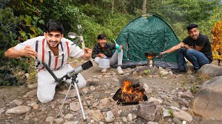 Overnight survival challenge with amazing camping gadgets in forest [upl. by Ronoel]