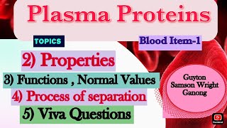 Plasma Proteins Physiology Sembulingam In BanglaGuytonGanong [upl. by Ayatnwahs]