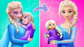 Elsa and Anna with Their Babies  32 Frozen DIYs [upl. by Naicul]