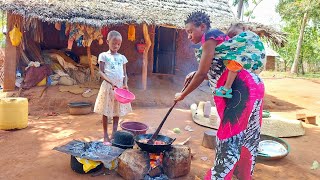 The Youngest Organic African Village Mothers cooking The Most Organic African Food For Dinner [upl. by Shel]