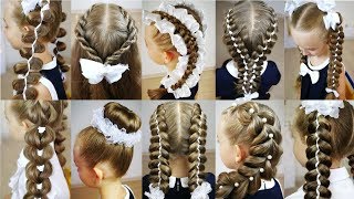 10 cute 4MINUTE hairstyles for busy morning Back To School Hairstyles [upl. by Yentnuoc837]