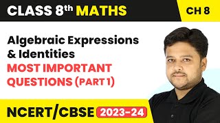 Algebraic Expressions and Identities  Most Important Questions Part 1  Class 8 Maths Chapter 8 [upl. by Ojela]