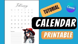 Calendar Tutorial Canva  Printable Calendar Monthly Calendar [upl. by Lancaster]