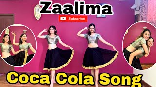 Zaalima Coca Cola Pila de  Easy Steps  Dance cover  by Aarju and Aayusha [upl. by Yelrehs]