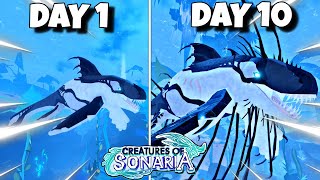 I Survived 10 DAYS as a PREHISTORIC WHALE in Creatures of Sonaria [upl. by Atikin]