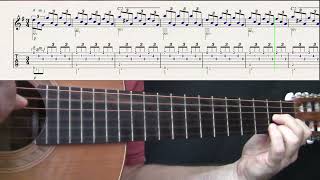 Estudio En Mi menor Francisco Tarrega Tutorial N1 con Partitura y TAB [upl. by Zelig]