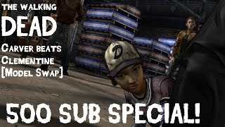 Walking Dead  Carver Beats Clementine w voiceover 500 Sub Special [upl. by Assilav]