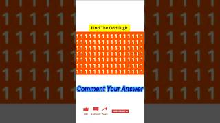 Find The Odd Digit 🔥shortsfeed shorts puzzle quiz trending youtubeshorts subscribe views [upl. by Liahcim]