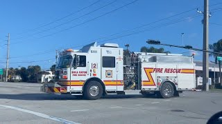 Large Response Boca Raton Fire Rescue Engines 1245  Medic 1 and 2 Battalions Responding [upl. by Naillimixam126]