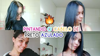 PINTANDO O CABELO DE PRETO AZULADO [upl. by Blythe]