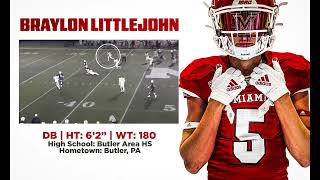 2023 Miami Football National Signing Day  Braylon Littlejohn [upl. by Nicki]