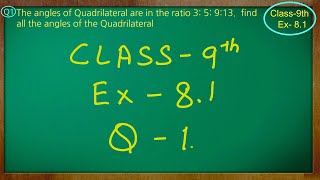 Class  9th Maths  Quadrilaterals  Ex 81 Q no 1 solved ncert cbse [upl. by Dnalhsa49]