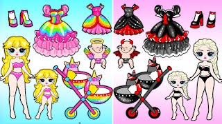 Rainbow Unicorn 🌈 Disney Princess Pregnant And Daughter Dress up  35 Best DIY Arts amp Paper Crafts [upl. by Auhesoj]