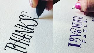 BEST LETTERING CALLIGRAPHY WITH PEN AND MARKER [upl. by Anairb]