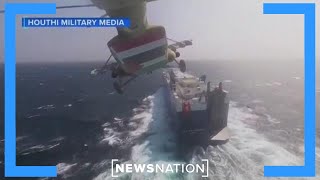 Houthi rebels strike a USowned ship raising tensions  Vargas Reports [upl. by Asilana248]