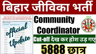 bihar jeevika community coordinator  bihar brlps Cut off MarksMerit List BRLPS CC 2019Result pdf [upl. by Razatlab]