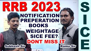 RRB NOTIFICATION 2023  PREPERATION  BOOKS  SUBJECT WEIGHTAGE sice subhashsir rrb [upl. by Getter]