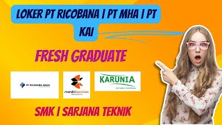 LOKER FRESH GRADUATE SMK  S 1 PT MANDIRI HERINDO  PT RICOBANA  PT KAI [upl. by Llertnahs176]