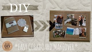 POTTERY BARN Dupe DIY BurlapLinen Cork Board [upl. by Ellehsad]