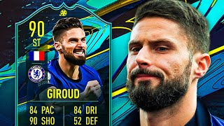 45 PACE 😍 90 MOMENTS GIROUD PLAYER REVIEW  FIFA 21 Ultimate Team [upl. by Aillicec]