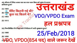 Uttarakhand VDOVPDO Solved Paper 2021  UKSSSC group C previous year exam UkTest  Gk Tracker [upl. by Obelia]