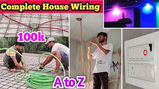 Complete House Wiring  Pipe Fitting  Wall Cutting  Wire amp Board Connection [upl. by Zoila]