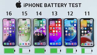 iPhone 16 vs 15 vs 14 vs 13 vs 12 vs 11 Battery Test  iOS 18 BATTERY TEST [upl. by Haimarej]