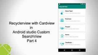 Recyclerview with Cardview in Android Studio Part 4 Custom SearchView [upl. by Isolda]