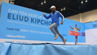 Runners Attempt Eliud Kipchoge’s World Record Marathon Pace [upl. by Rhys359]