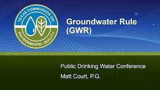 38 Groundwater Rule GWR [upl. by Yelak]