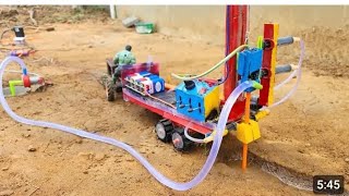 Diy tractor mini borewell drilling machine  Hydraulic powered water 🌊 pump [upl. by Archangel4]