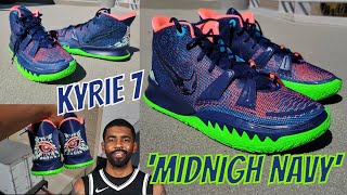 NIKE KYRIE 7 MIDNIGHT NAVY SNEAKER REVIEW  ON FEET [upl. by Lucy]