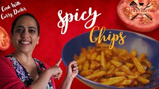 Spicy Chips  Curry chips  Spicy Fries  Easy Chips  Potato Fries  Curry Doctor  Rema Iyer [upl. by Ahsemo]