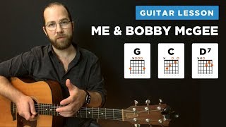 🎸 quotMe and Bobby McGeequot guitar lesson w chords Kris Kristofferson  Janis Joplin [upl. by Loraine219]