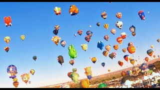 2023 Albuquerque International Balloon Fiesta Special Shapes Rodeo Fly Over Glowdeo and fireworks [upl. by Dud595]