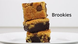 How to make Brookies  Chocolate Chip Cookie Brownies [upl. by Airamahs]